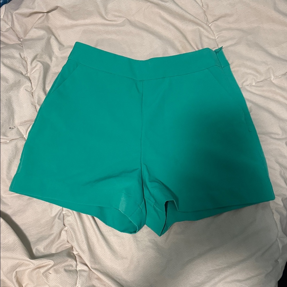 Versona Teal High Waist Shorts